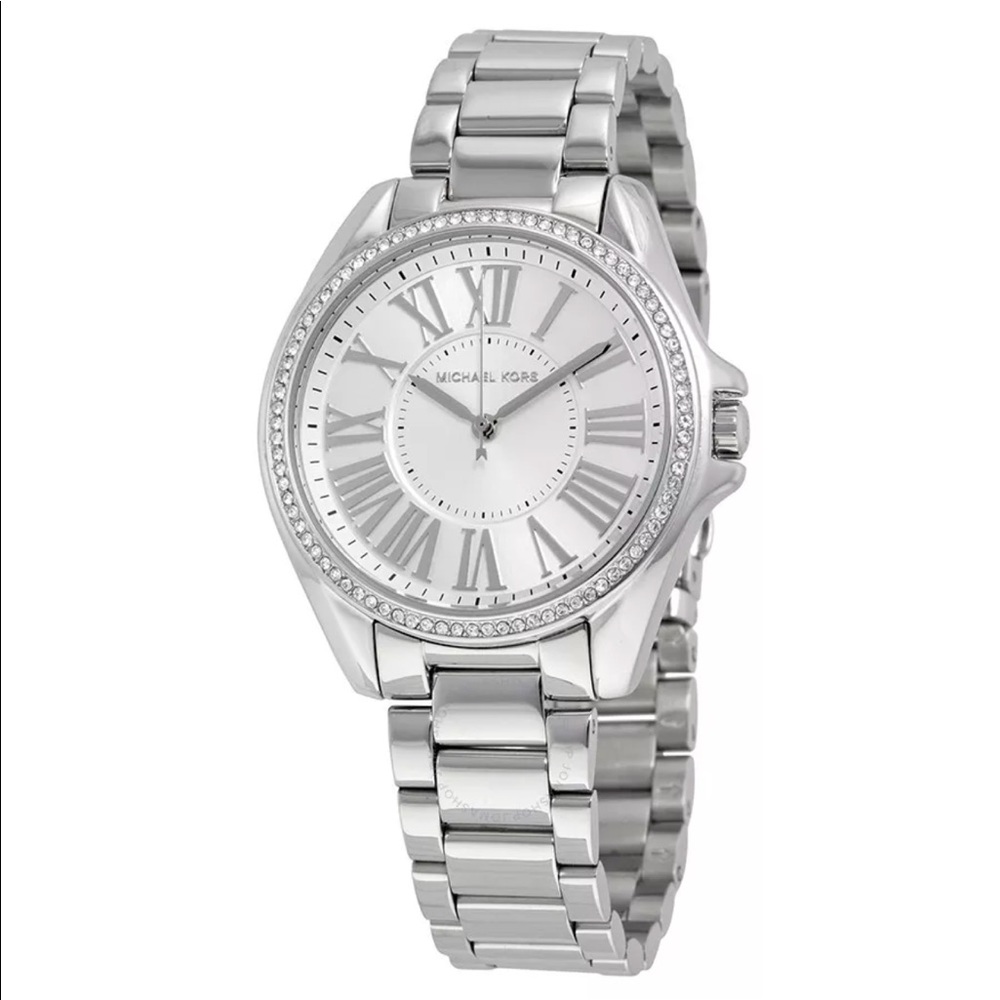 New  Michael kors silver tone  MK6183 pave Glitz